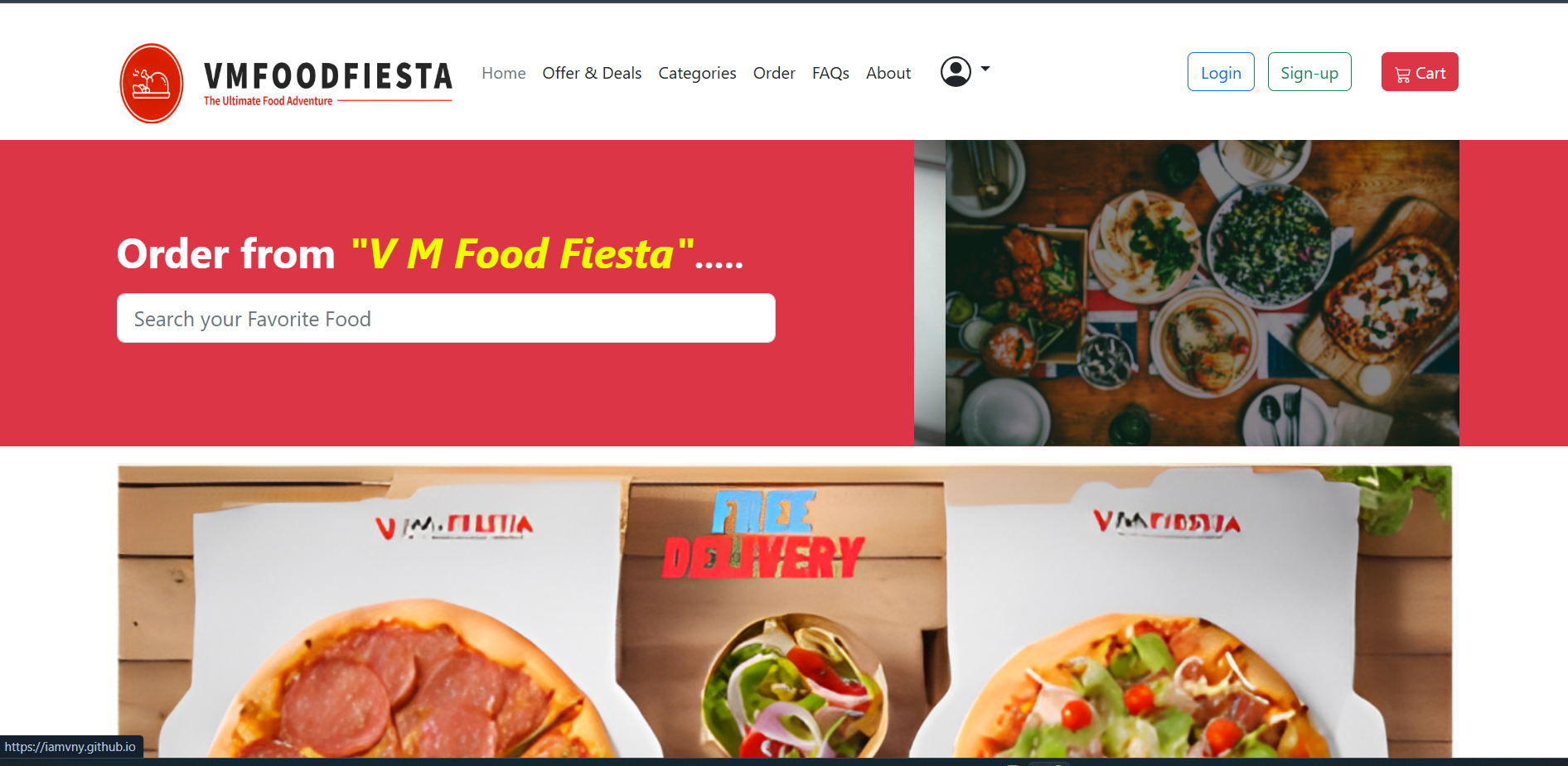 Online Food Ordering Sytem website preview image