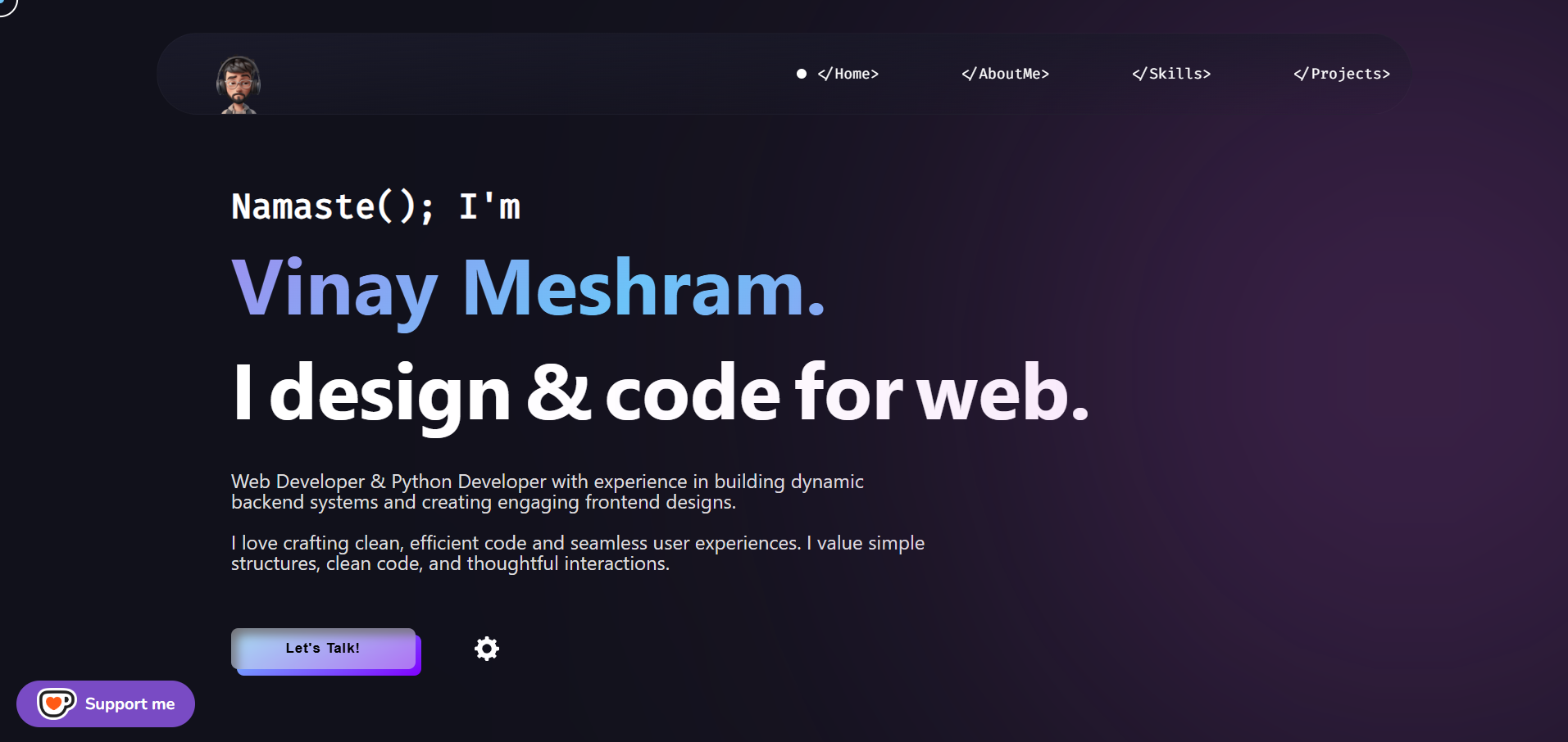 Personal Portfolio website preview image